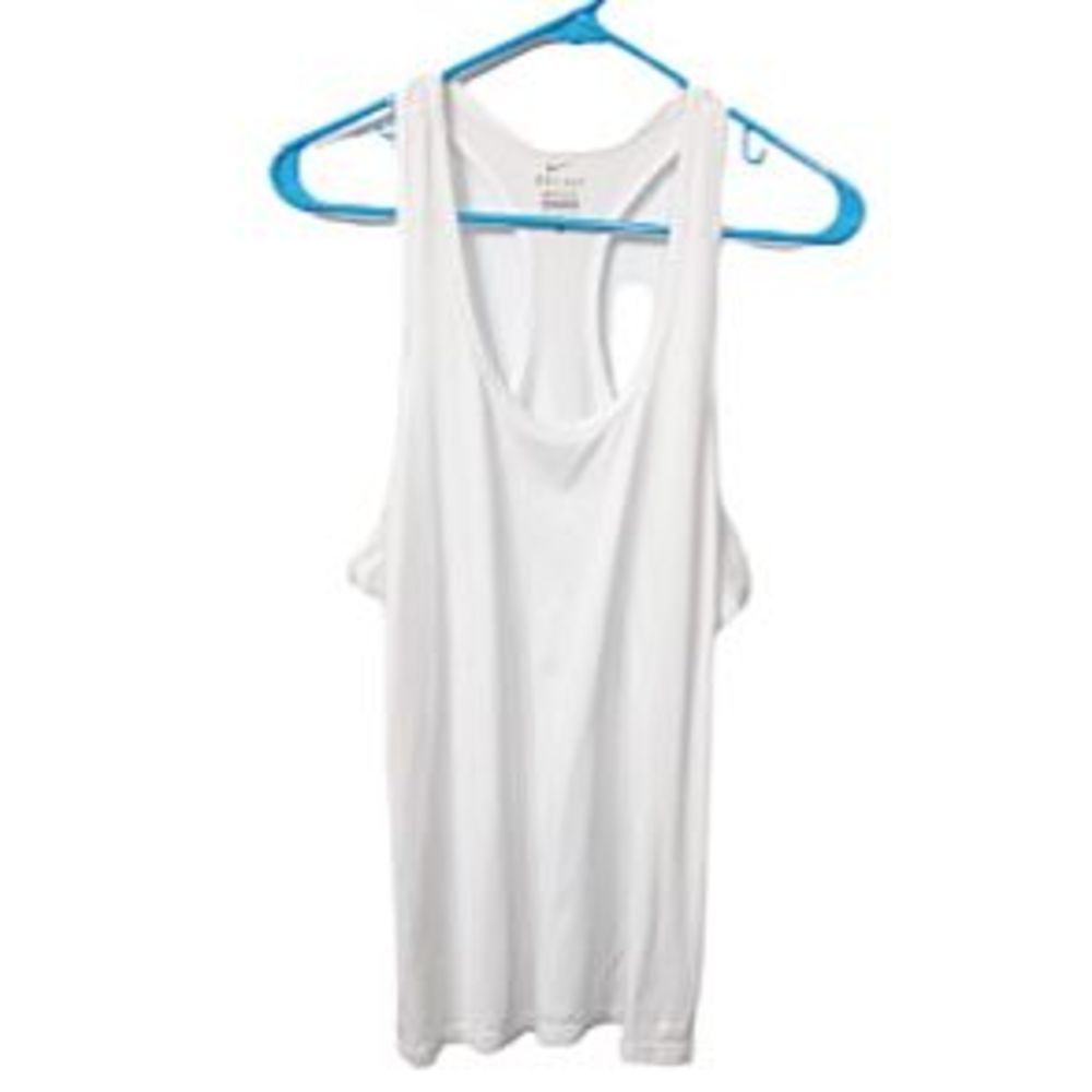 Nike white racerback tank top size L